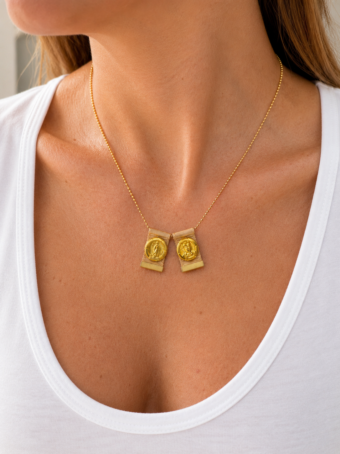 Cuchi Scapular – Guadalupe & Sacred Heart Chain Edition