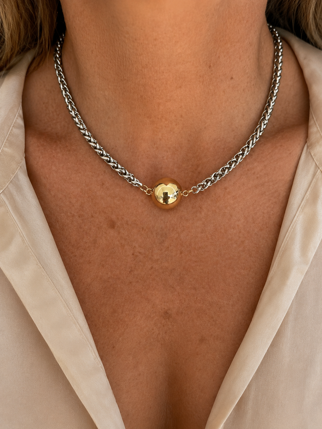 Golden Mix Sphere Choker