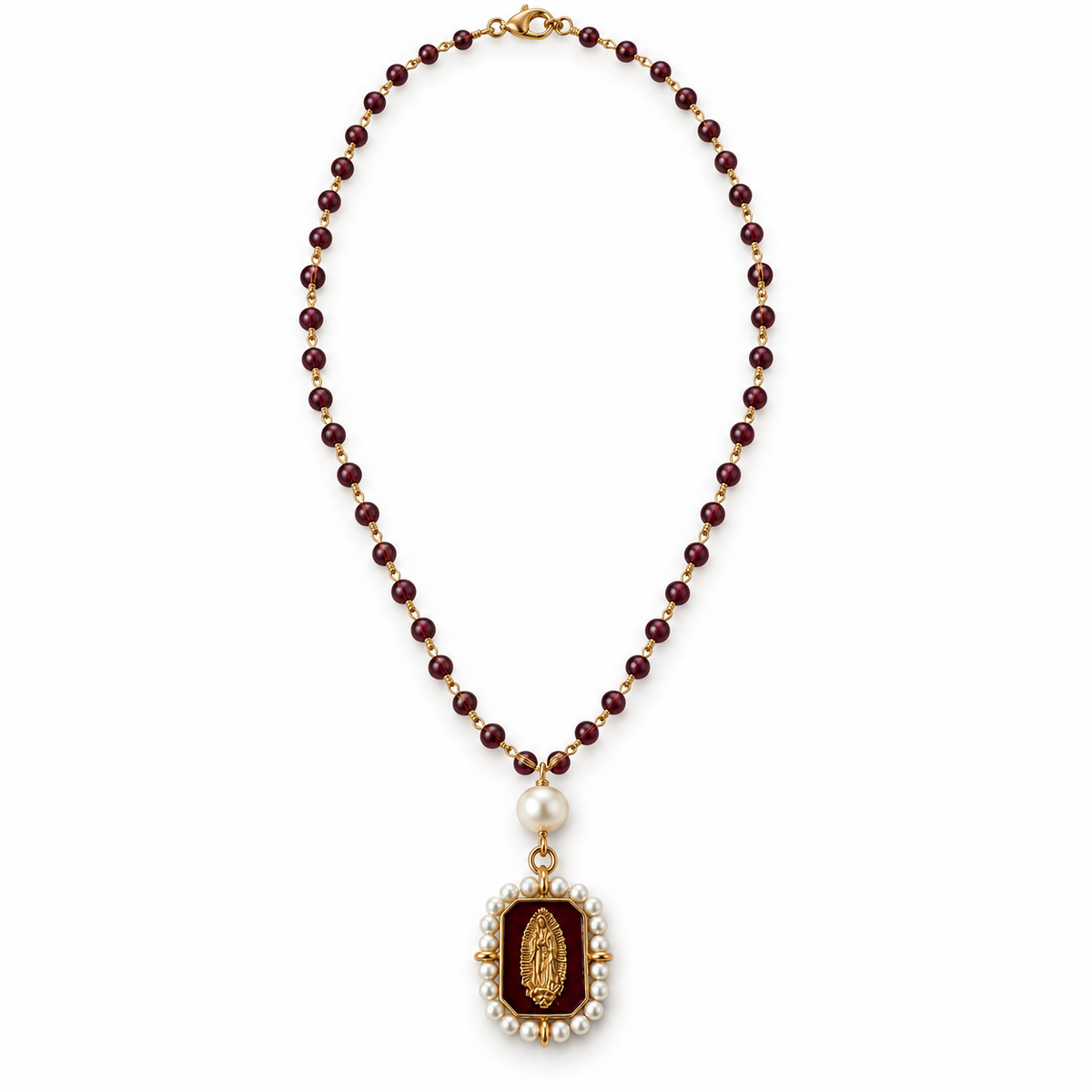 Guadalupe Burgundy Pearl Necklace
