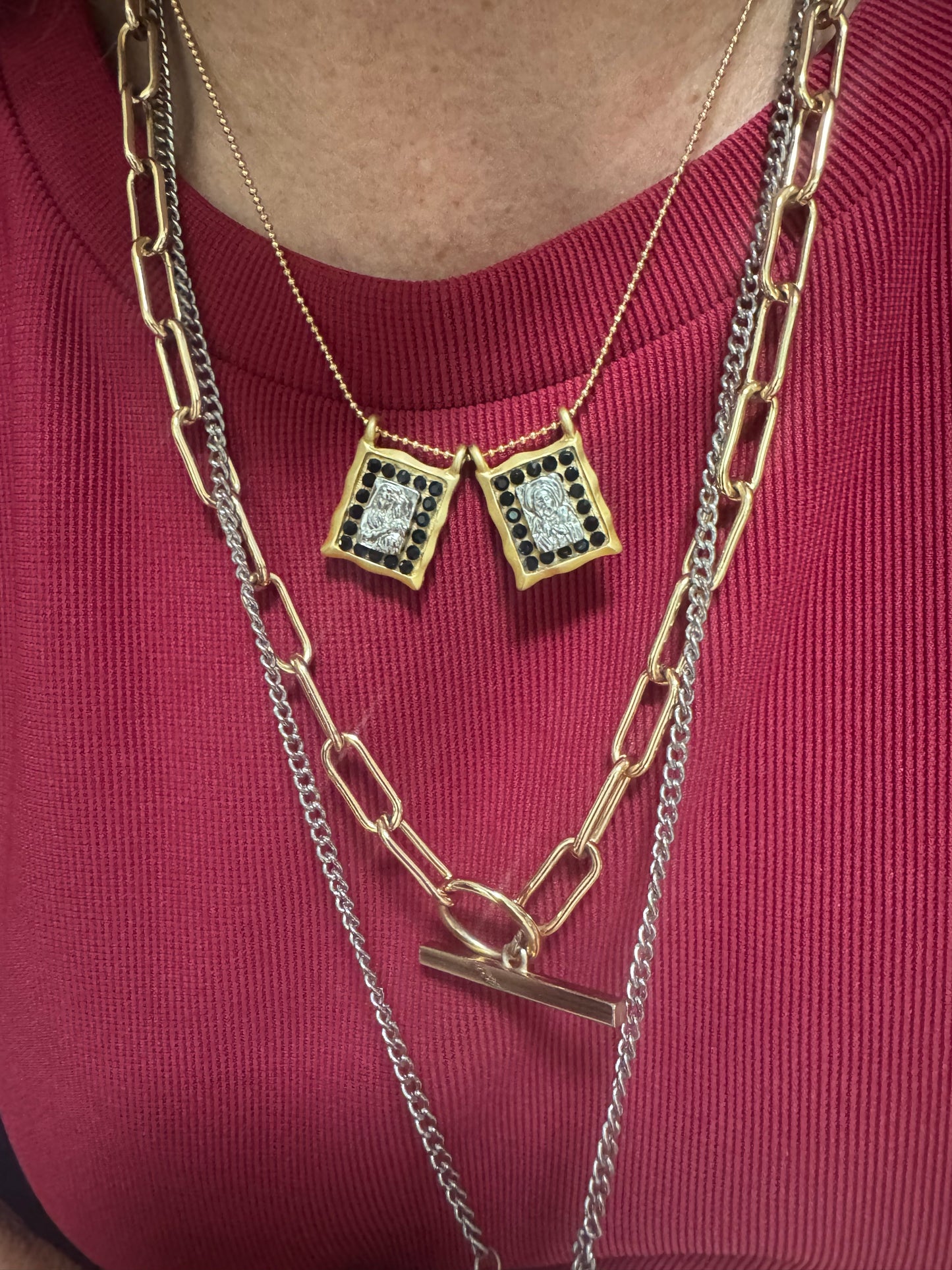 Sacred Devotion Black Druzy Stone Scapular