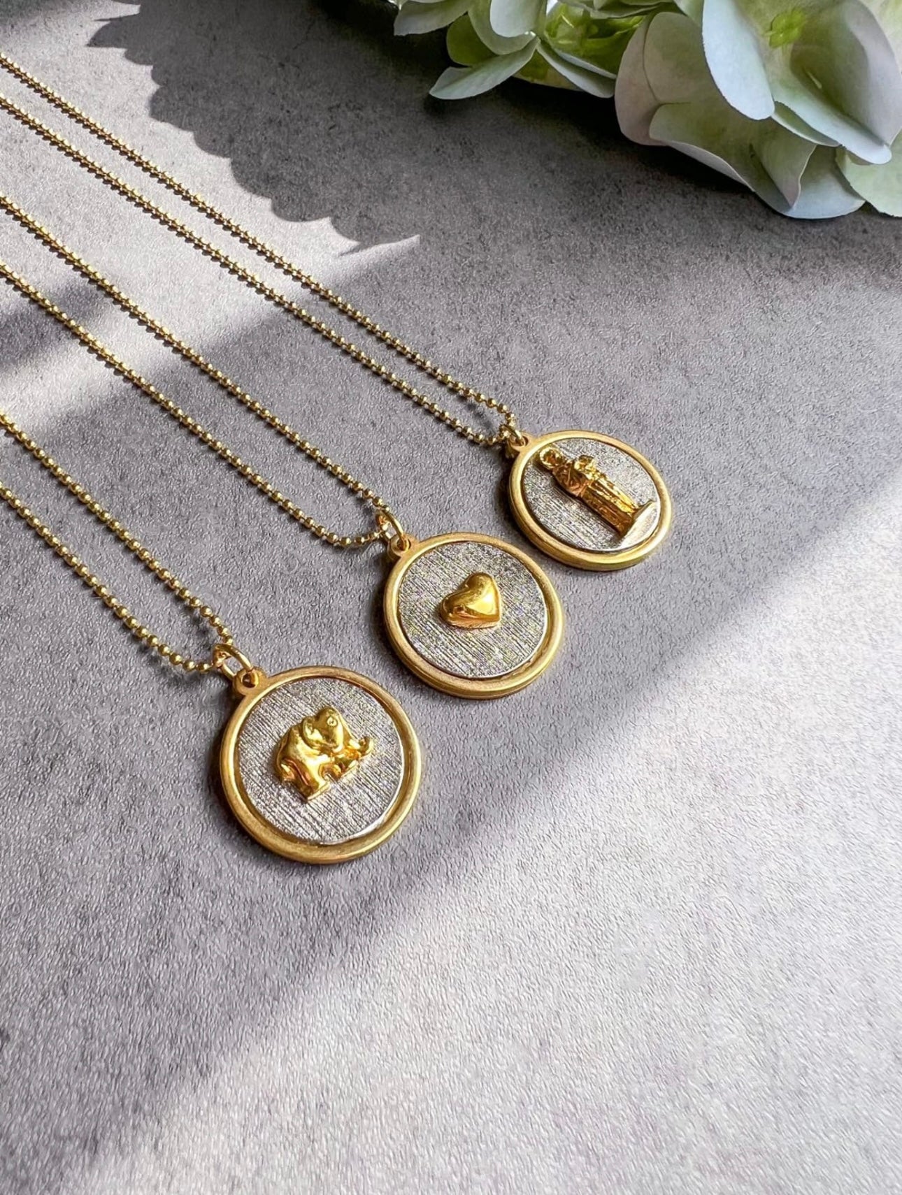 Striped Circle Pendant Necklace