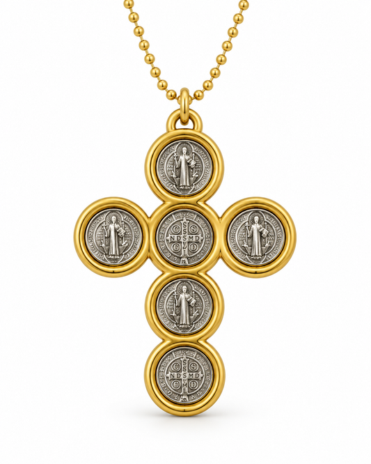 Saint Benedict Medallion Cross Necklace