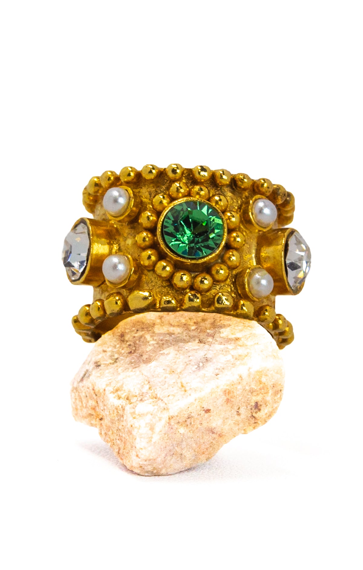 Emerald Crystal Statement Ring