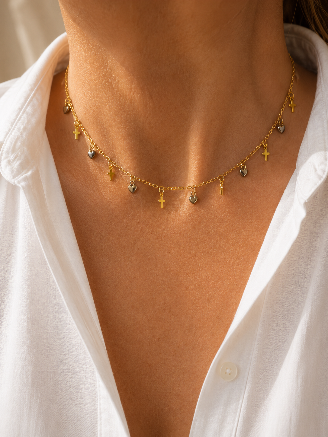 Golden Mix Faith Drops Choker