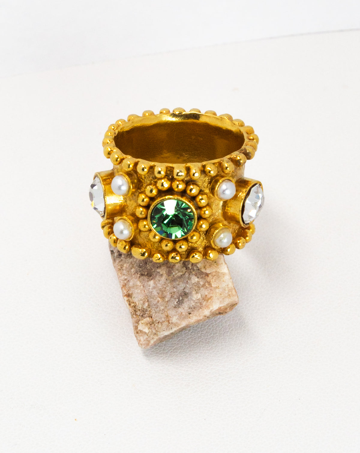 Emerald Crystal Statement Ring