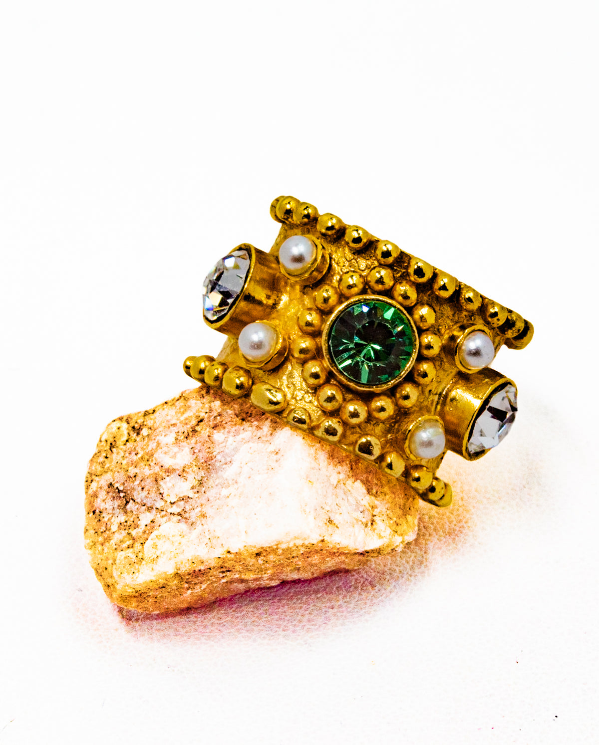 Emerald Crystal Statement Ring