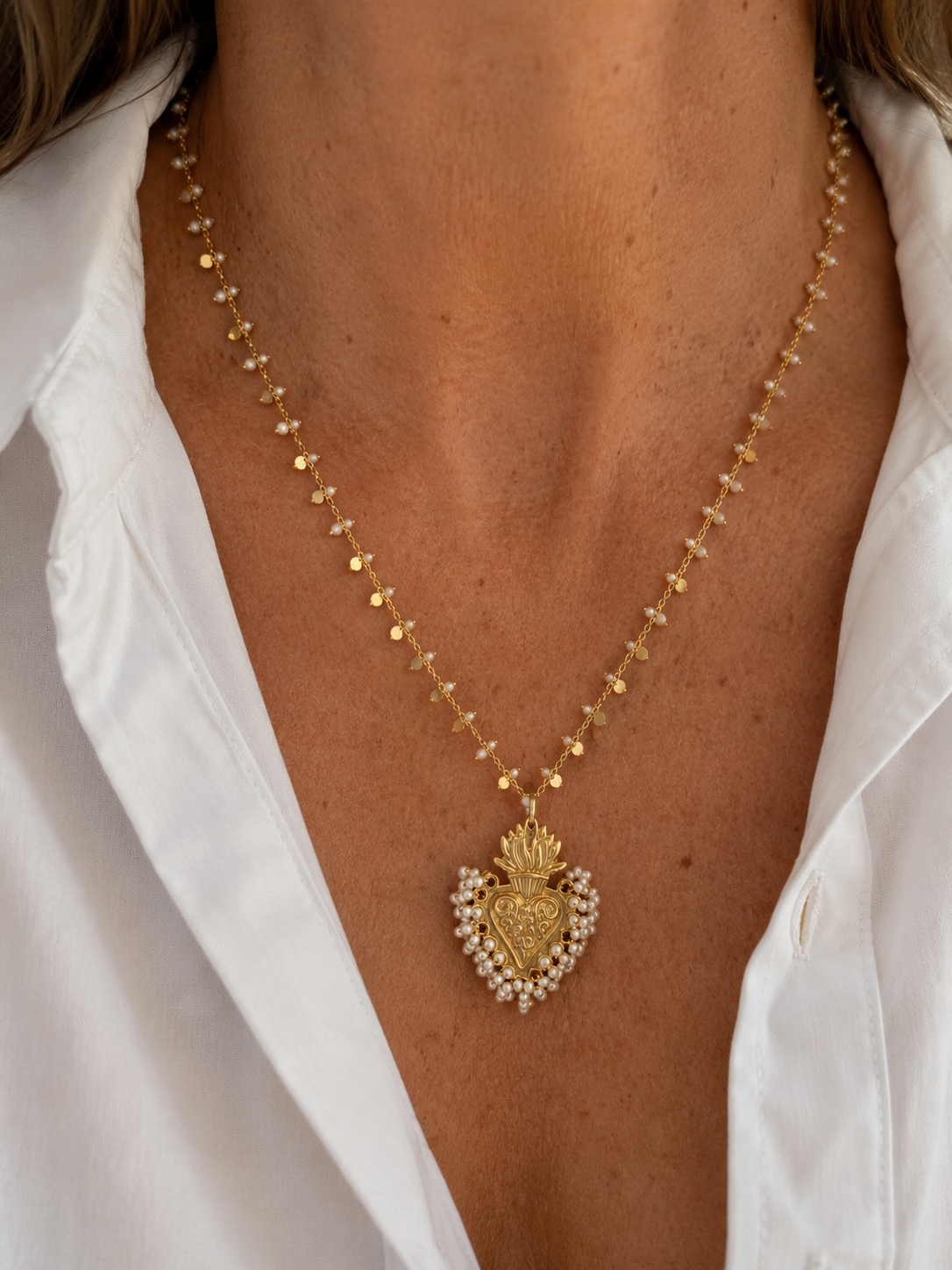 Collar de Cuentas Sagrado Corazón