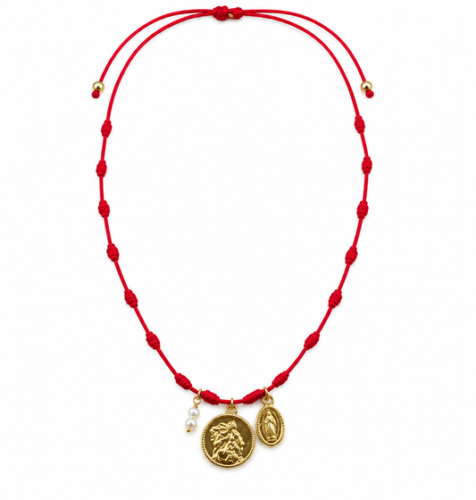 Virgen Desatanudos Red Cord Necklace