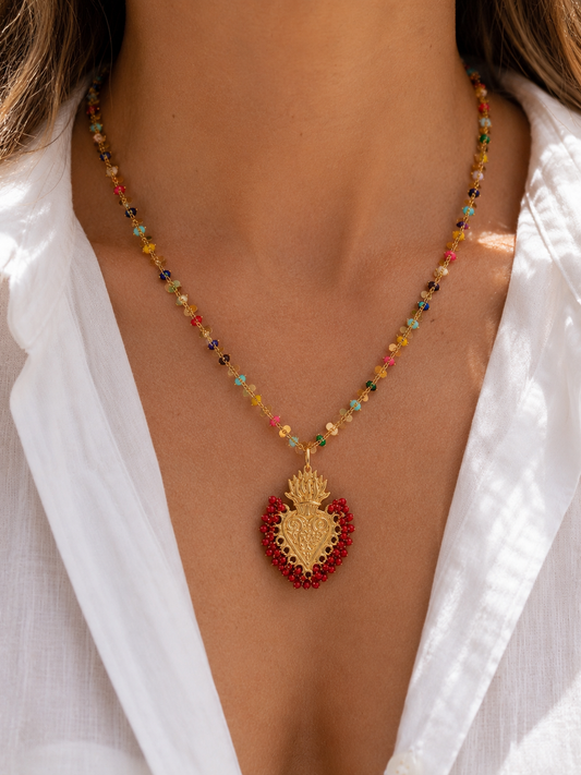 Collar de Cuentas Sagrado Corazón
