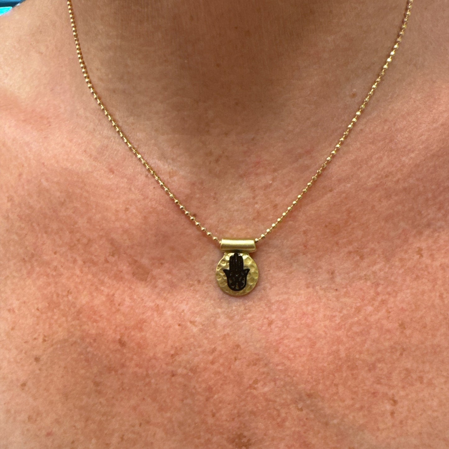 Mini Hammered Gold Medals – Faith, Eye & Hamsa