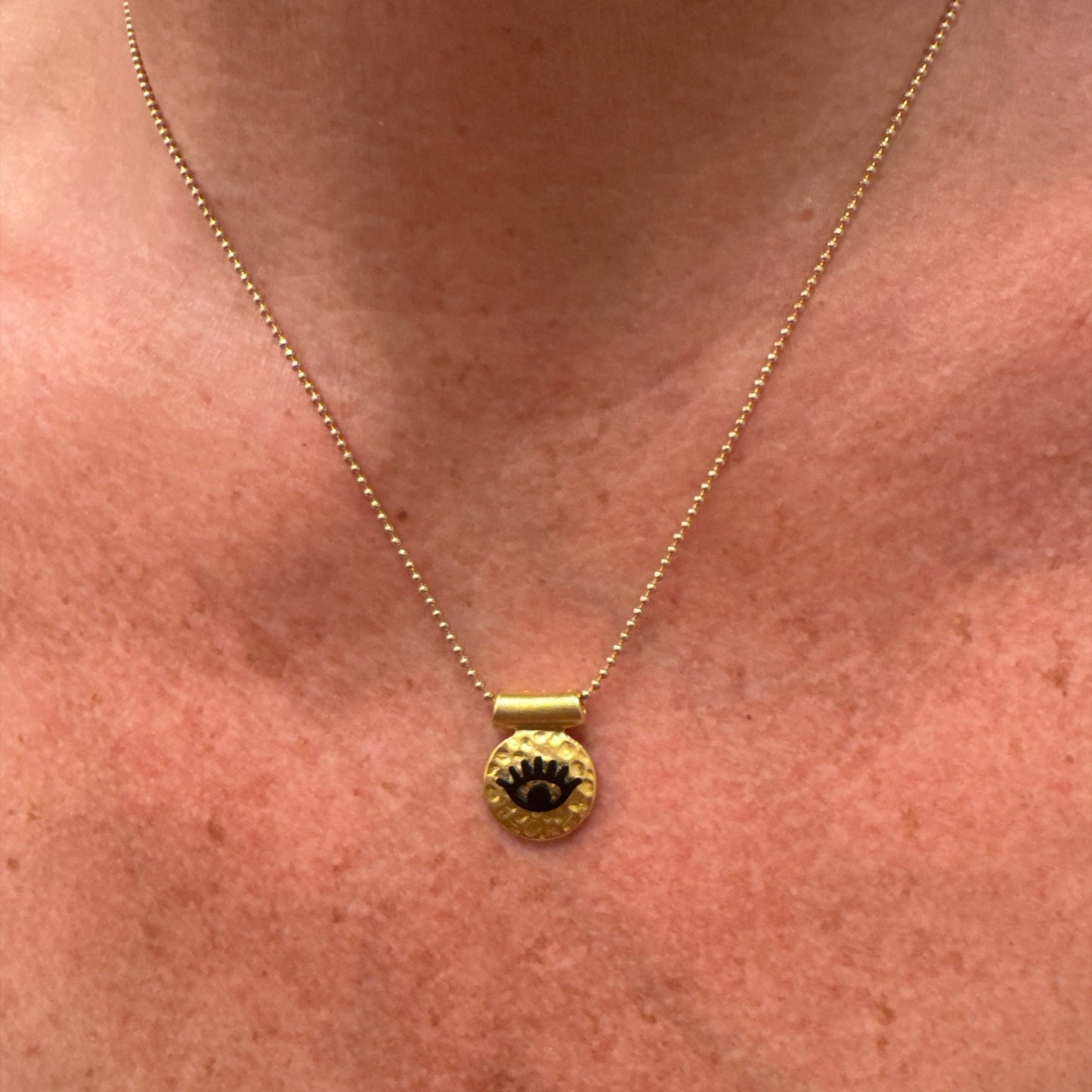 Mini Hammered Gold Medals – Faith, Eye & Hamsa