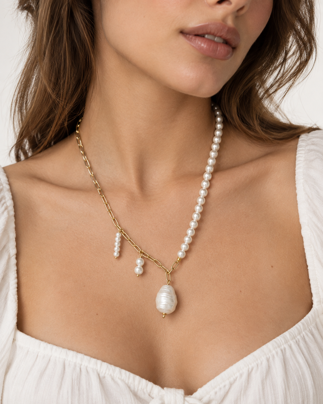 Baroque Pearl Statement Necklace