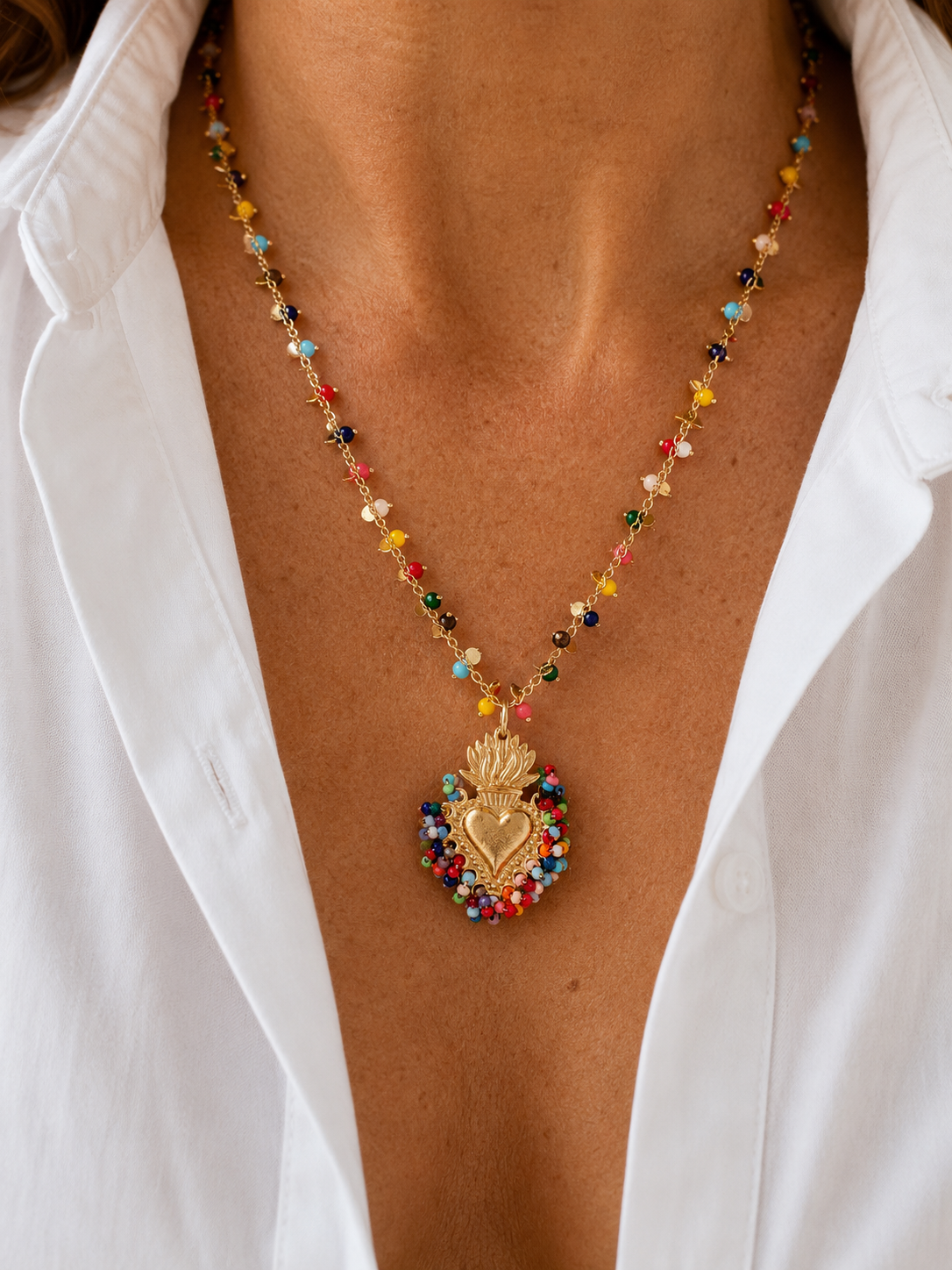 Collar de Cuentas Sagrado Corazón