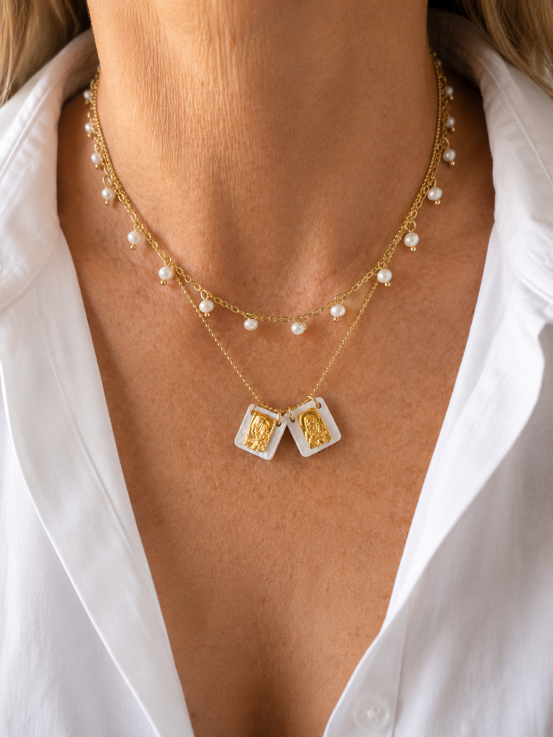 Pearl Glow Beaded Choker