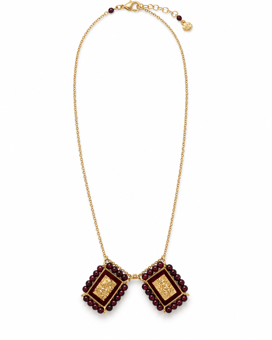 Embroidered Sacred Scapular Necklace – Our Lady of Mount Carmel & Sacred Heart