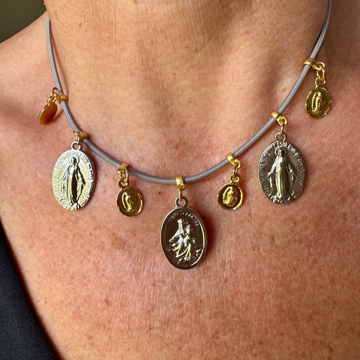 Virgins of Light: Multi-Virgins Medal Necklace