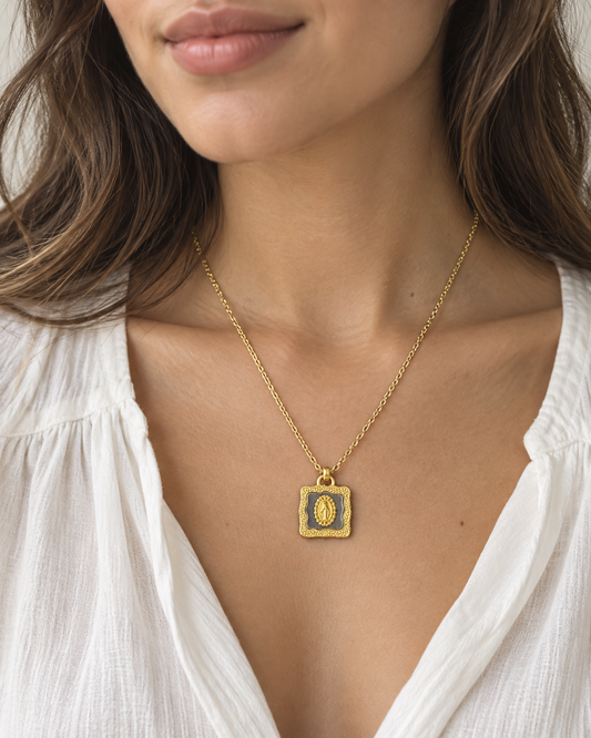 Golden Mix Miraculous Shield Necklace