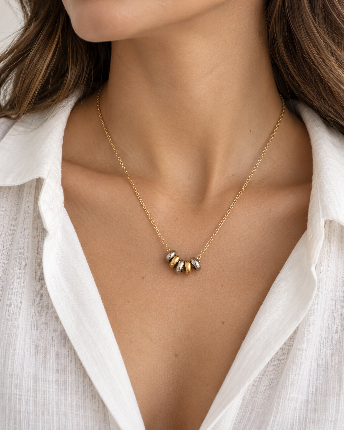 Golden Mix Everyday Ring Necklace