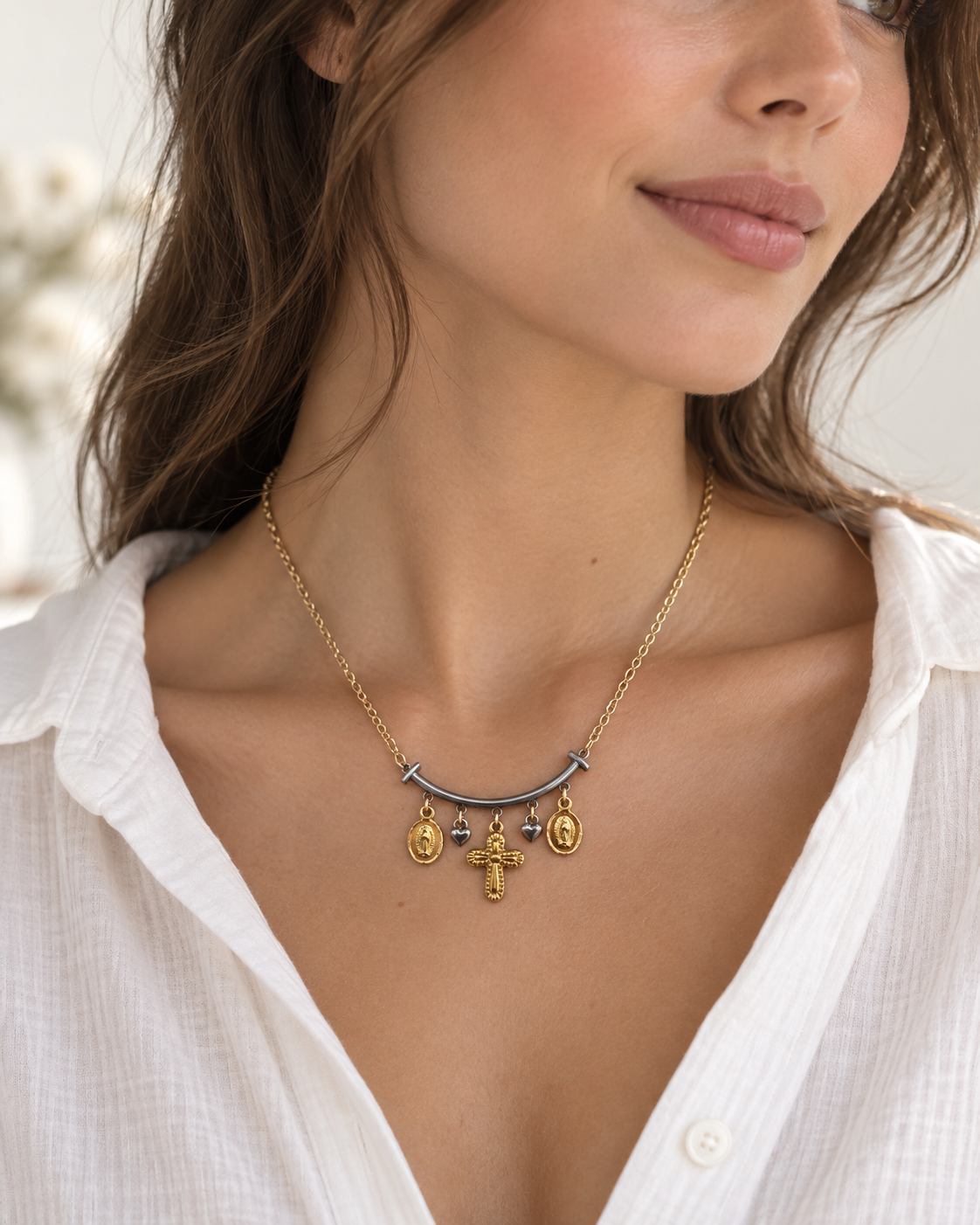 Sacred Mix Charm Choker Necklace
