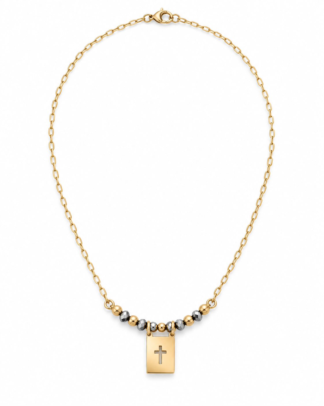 Cross Cutout Charm Necklace