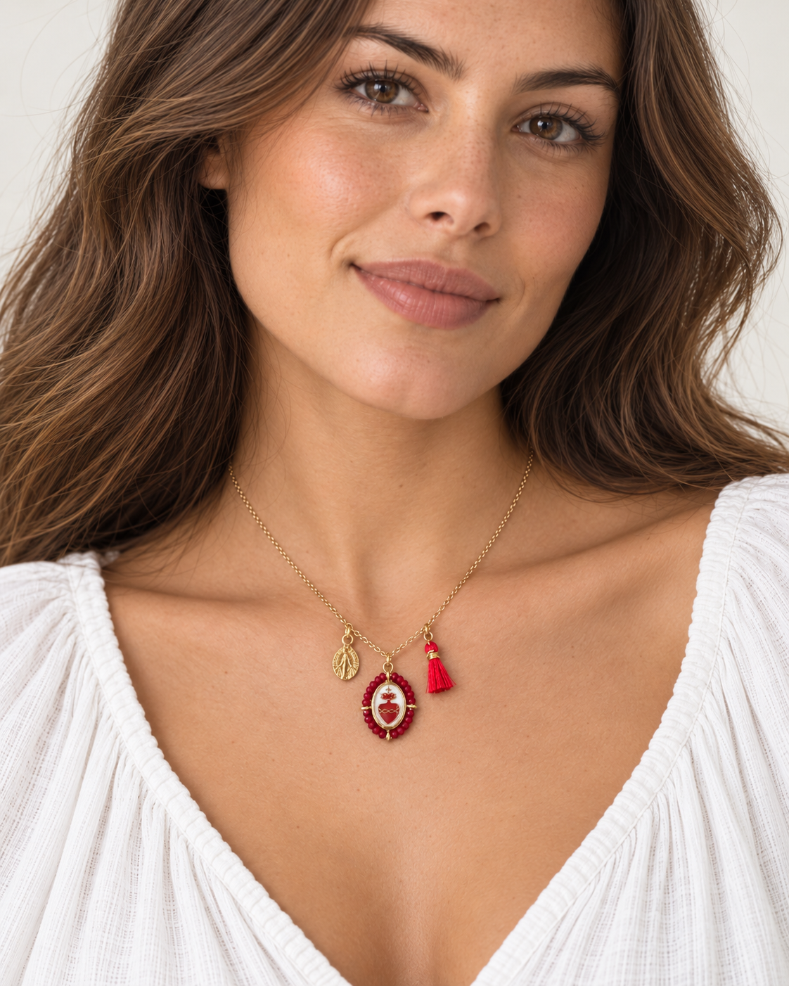 Sacred Heart Tassel Necklace