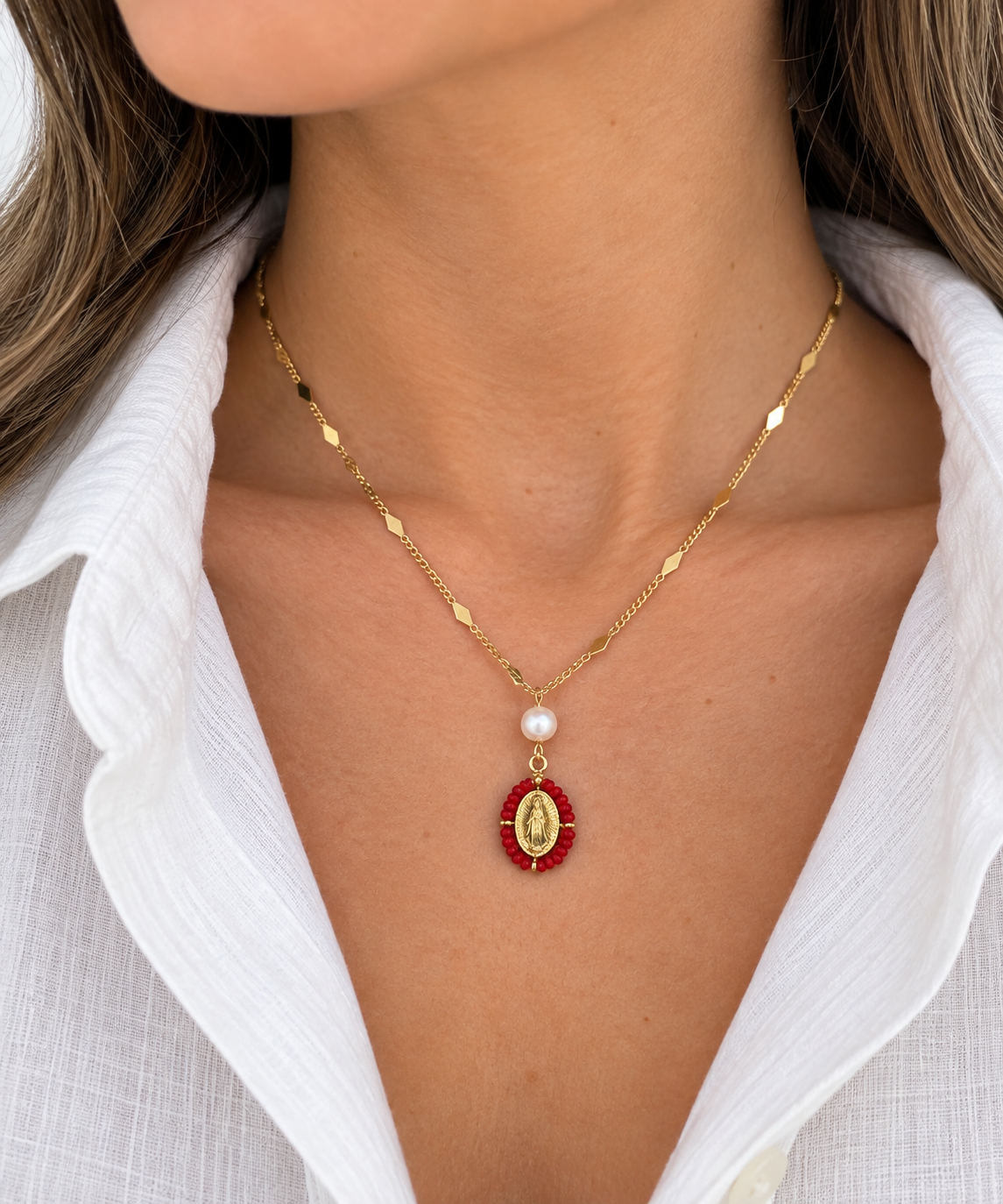 Guadalupe Pearl Drop Necklace