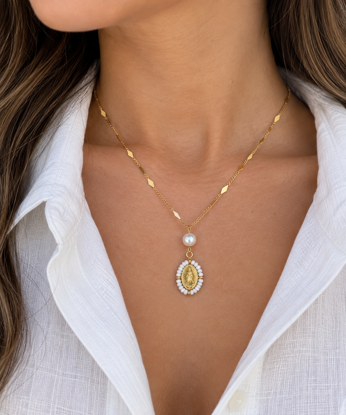 Guadalupe Pearl Drop Necklace