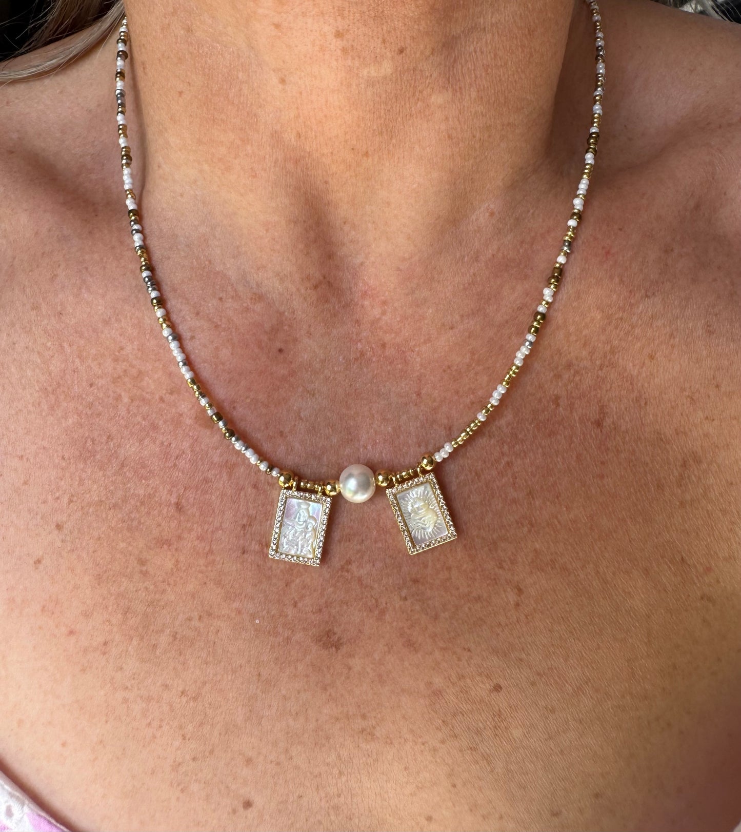 Our Lady of Mount Carmel Luminous Pearl Scapular