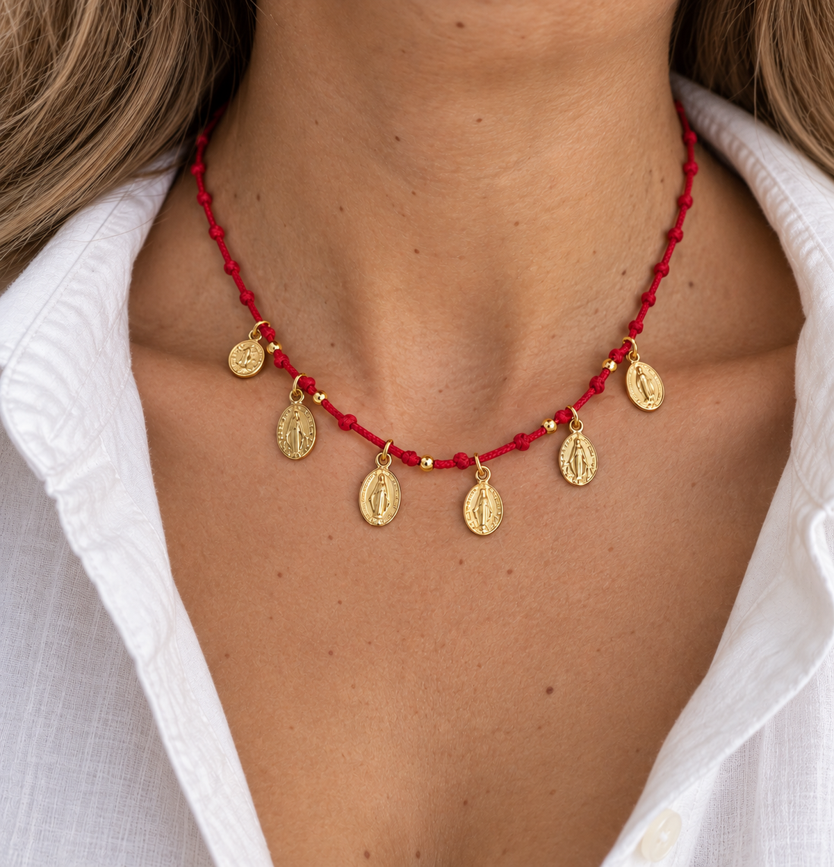 Sacred Protection Red Cord Necklace