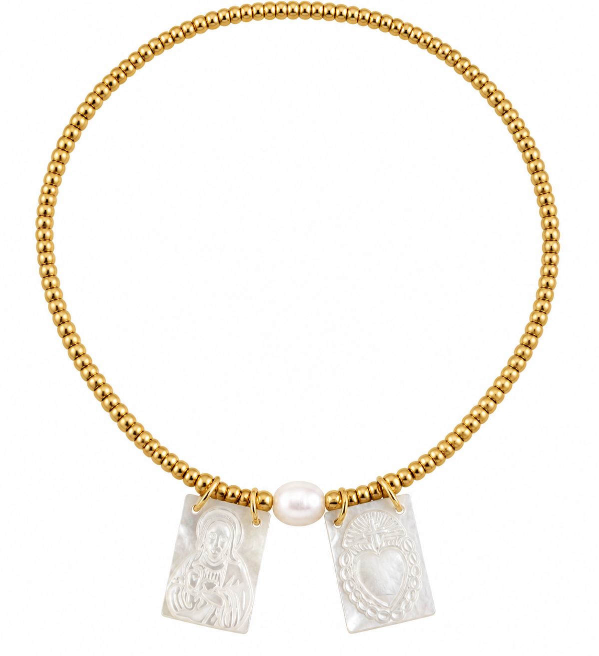 Beaded Mother-of-Pearl Scapular