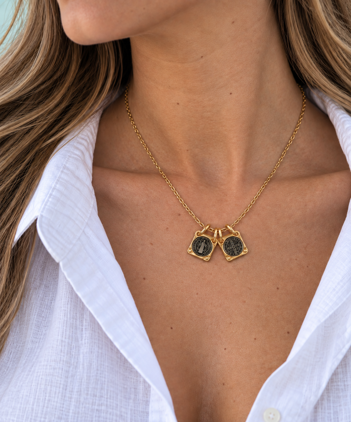 Classic Saint Benedict Scapular Necklace