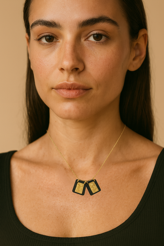 Black Enamel Our Lady of Mount Carmel Scapular