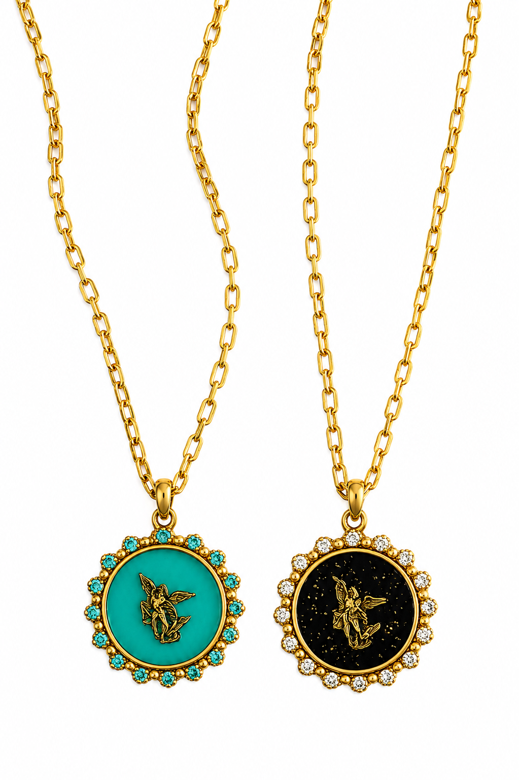 Celestial Guardian Saint Michael Halo Necklace