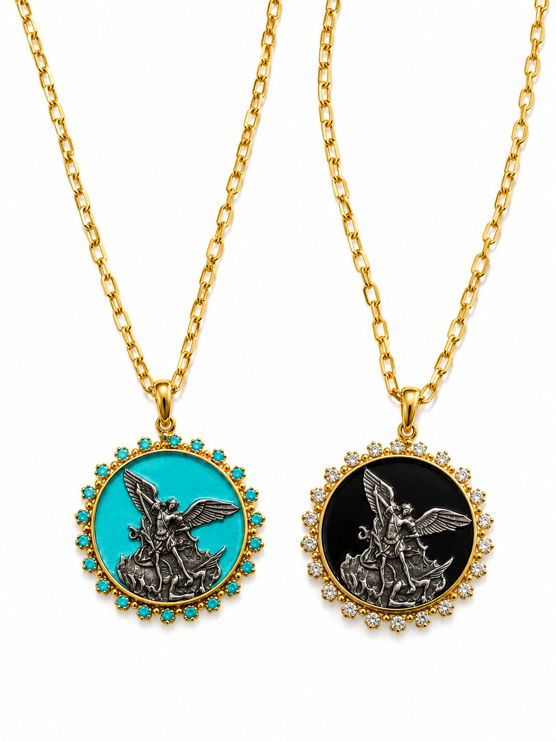 Celestial Guardian Saint Michael Grand Halo Necklace