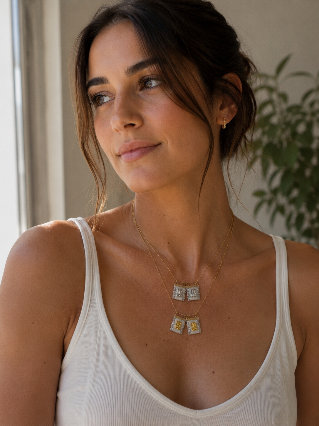 Blush Linen Scapular Necklace – Our Lady of Mount Carmel