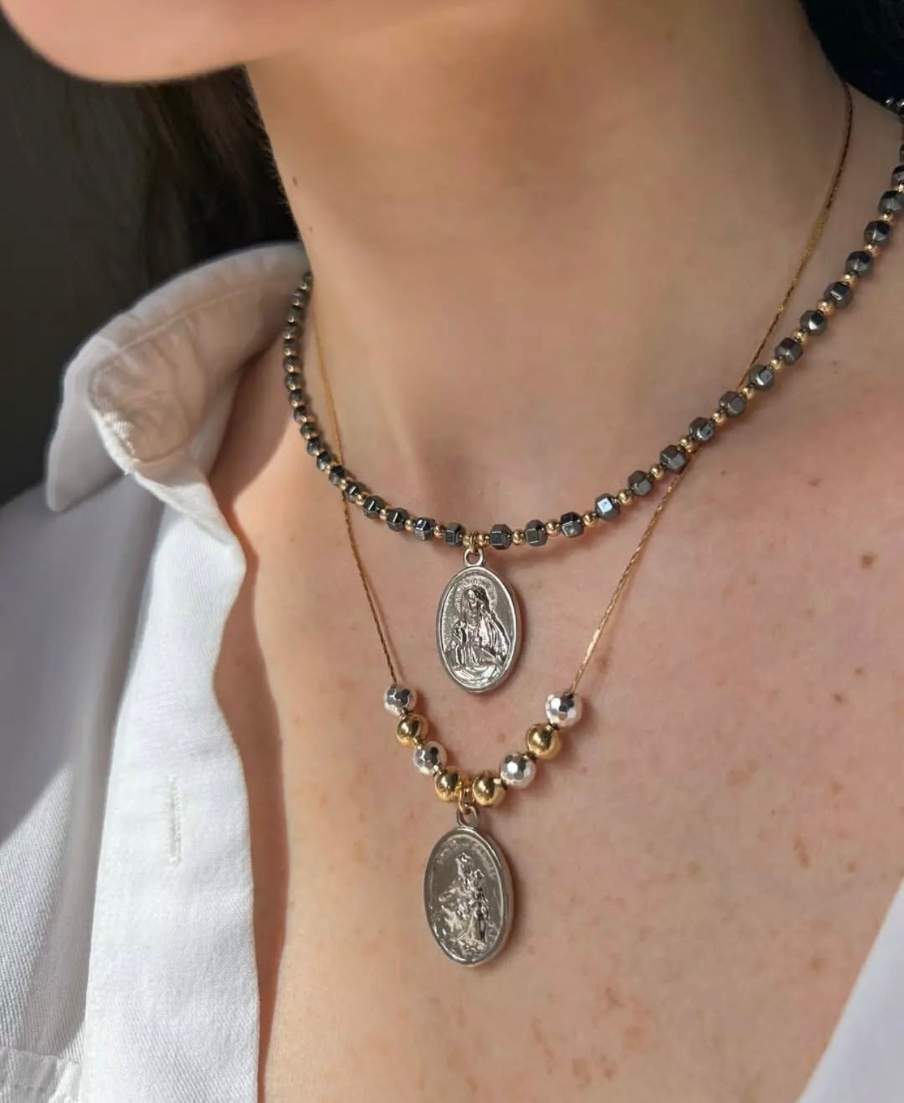 Our Lady of Mount Carmel Grace Medal Necklace