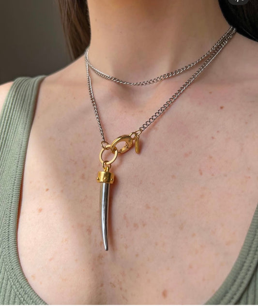 Protection Fang Necklace – Rodeo Style, 18K Gold Plated