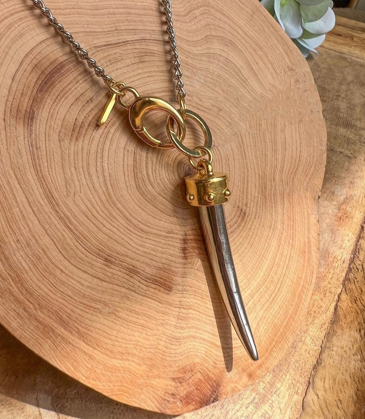 Protection Fang Necklace – Rodeo Style, 18K Gold Plated