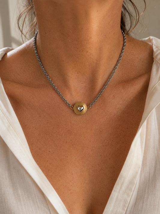 Golden Mix Heart Choker
