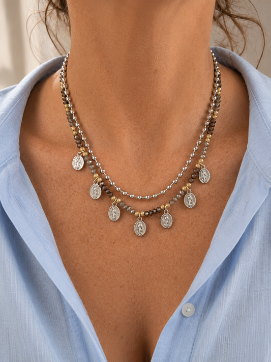 Golden Mix Guadalupe Hematite Layers Necklace