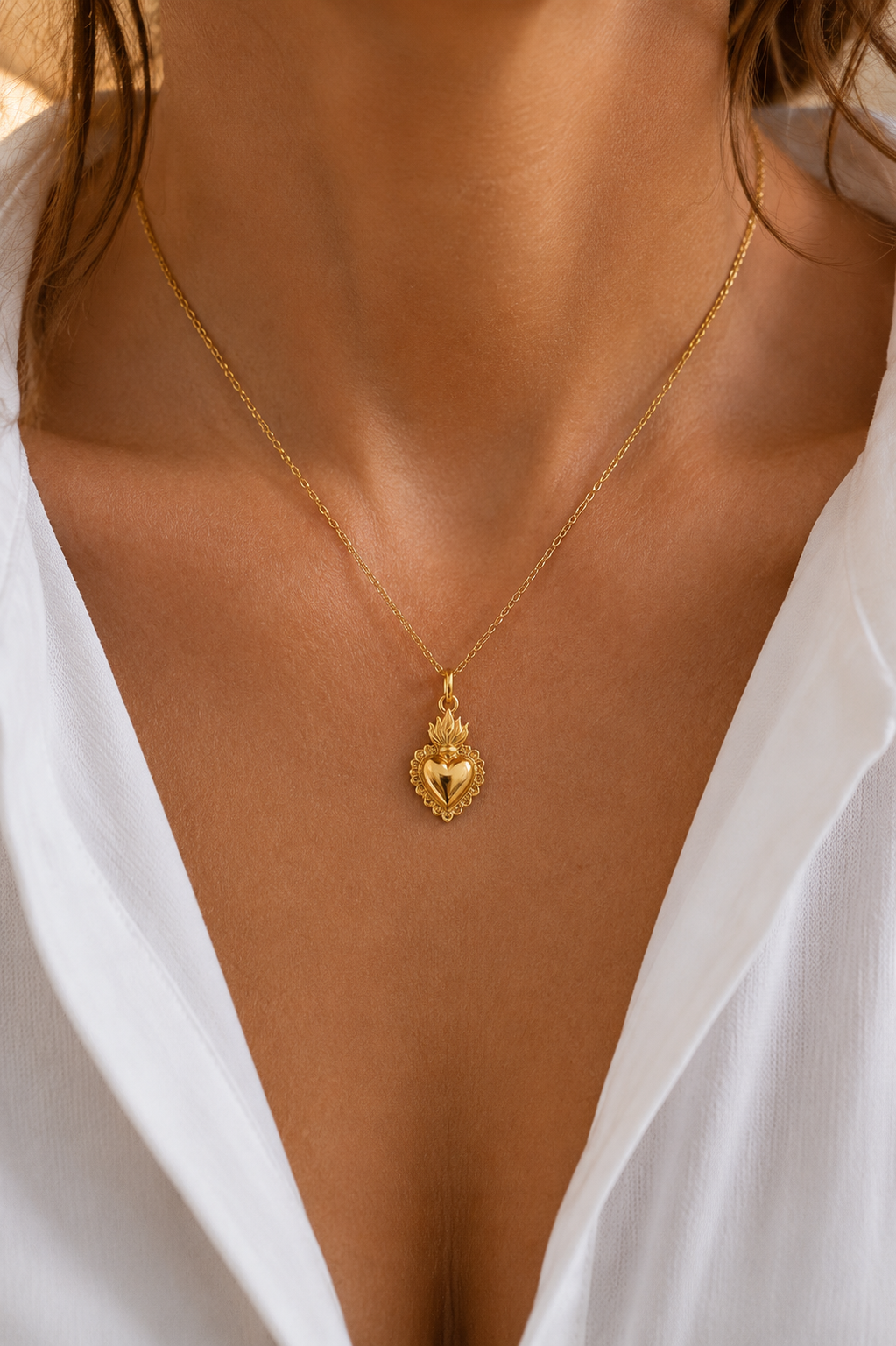 Mini Sacred Heart Necklace