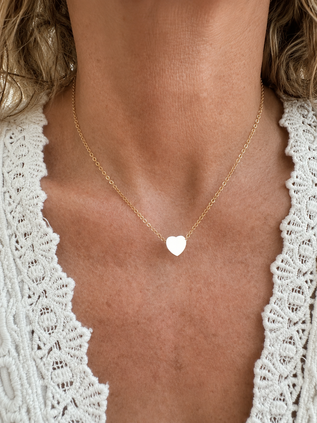 Golden Mix Silver Heart Necklace