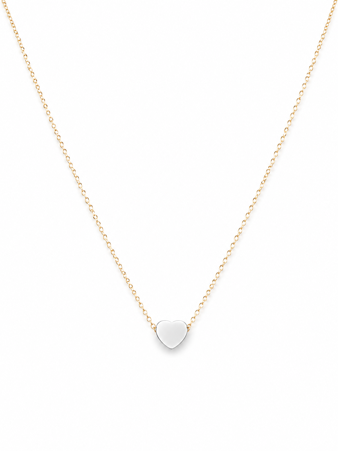 Golden Mix Silver Heart Necklace