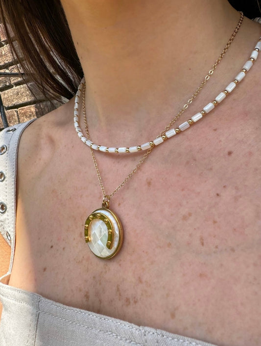 Luna Horseshoe Medallion Necklace