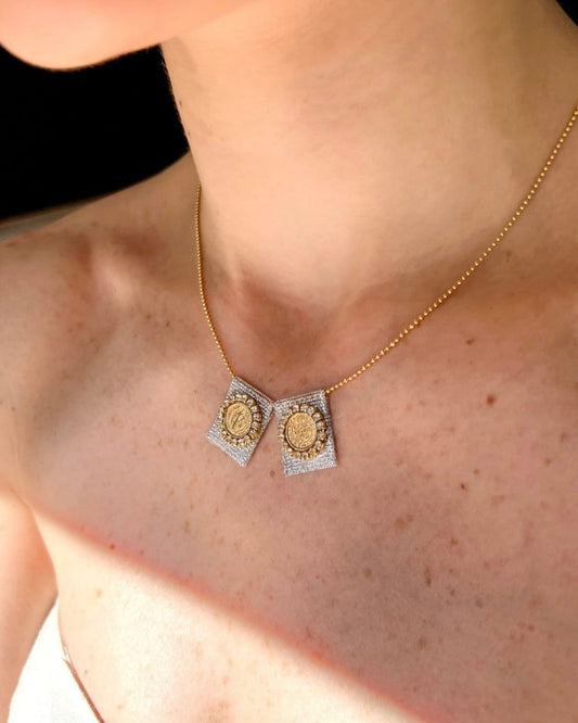 Shimmering Linen Scapular Necklace