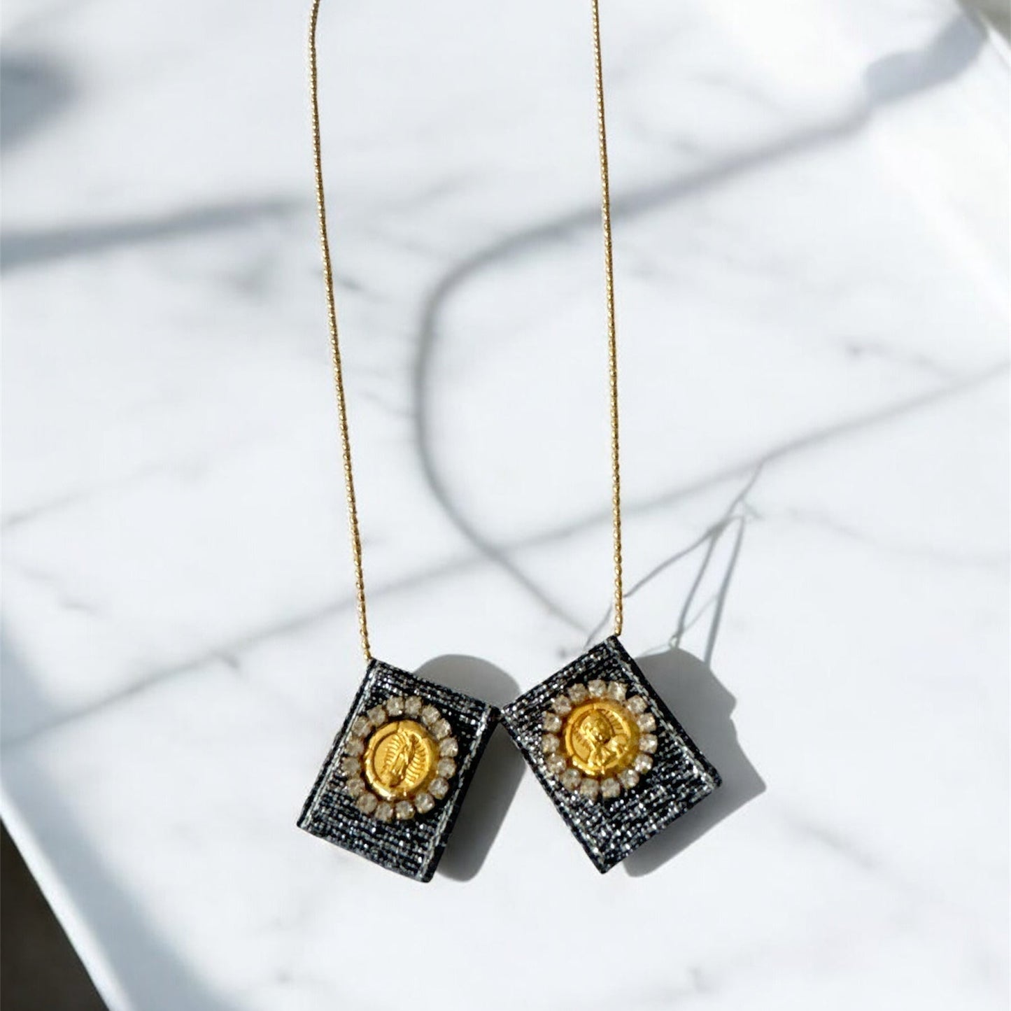 Shimmering Linen Scapular Necklace