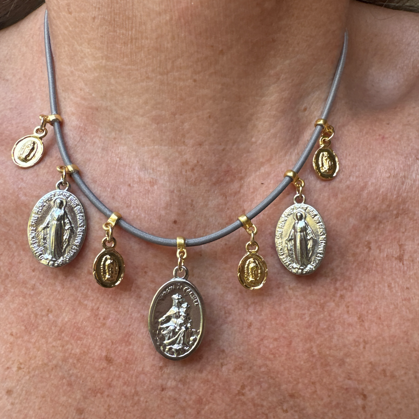 Virgins of Light: Multi-Virgins Medal Necklace