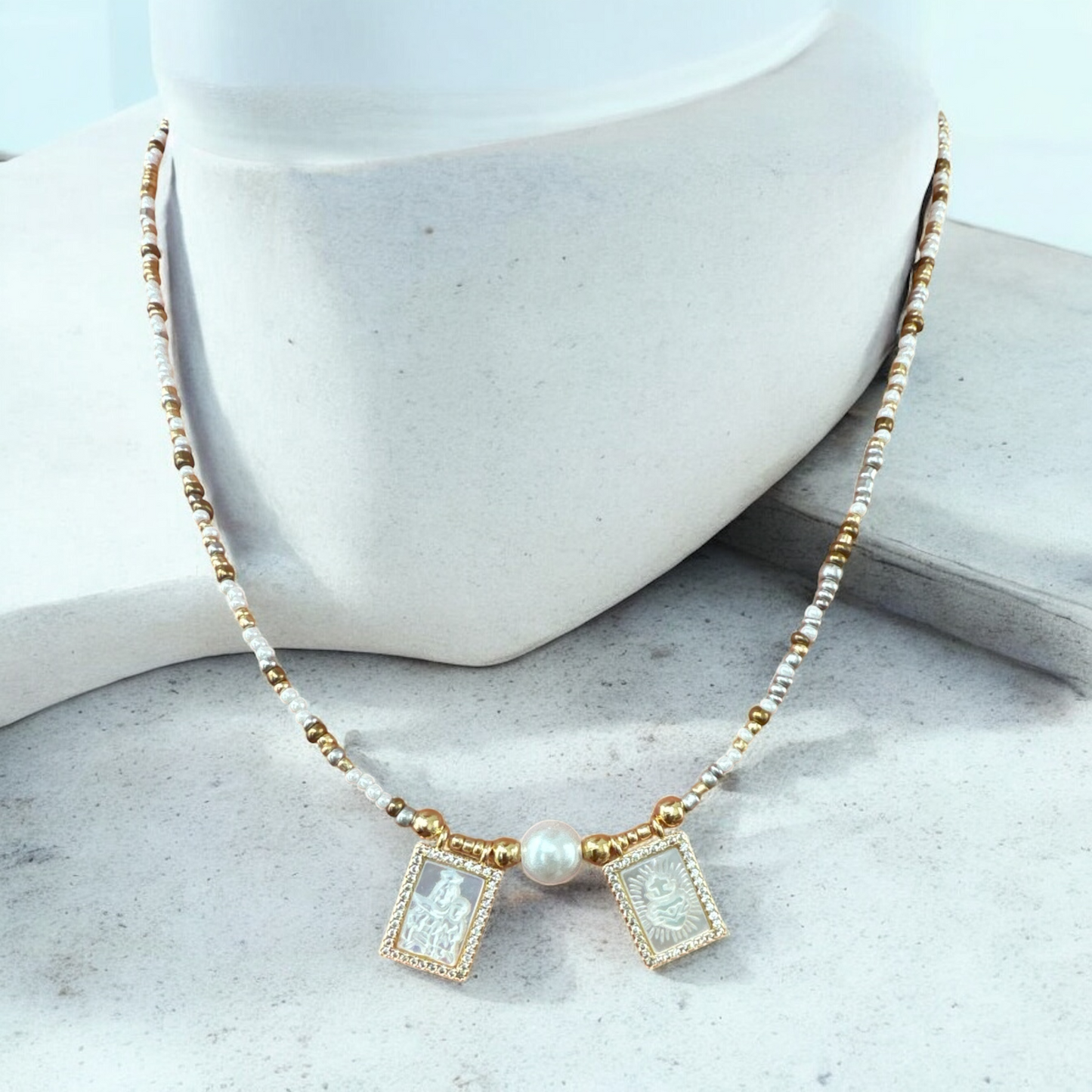 Our Lady of Mount Carmel Luminous Pearl Scapular