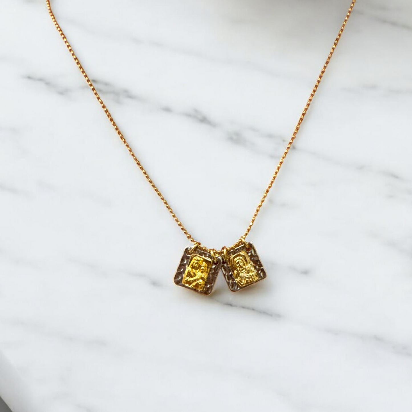 Bitono Collection : Our Lady of Mount Carmel Scapular Necklace