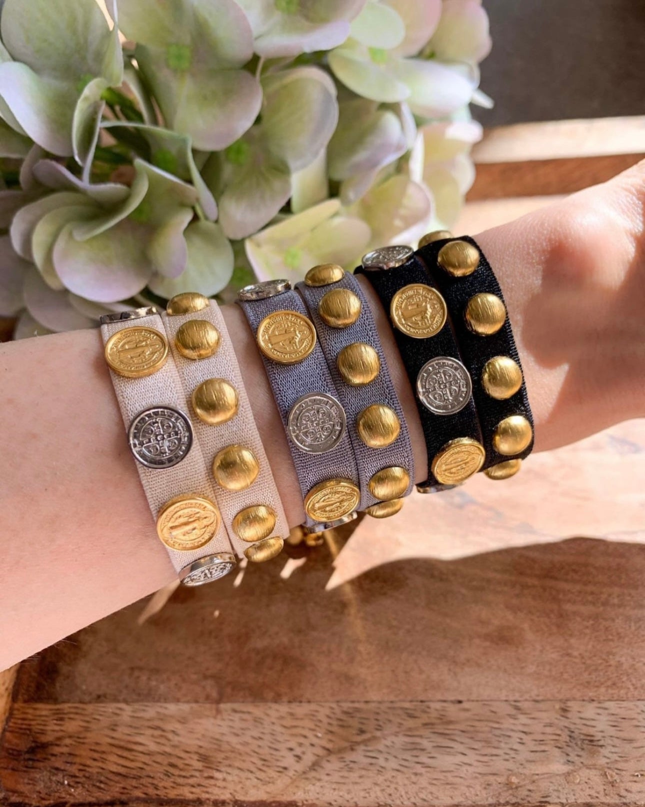 Elastic Saint Benedict Medal Bracelet